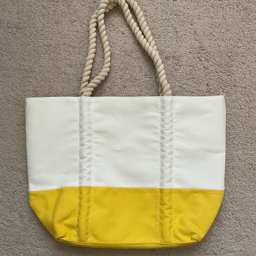 Neiman Marcus Canvas Tote with Rope Braided Handles